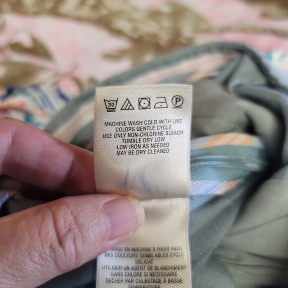 Ett Twa By Anthropologie Mint Linen Blend Cuffed Belted Pants Womens Size 4 - Picture 11 of 12